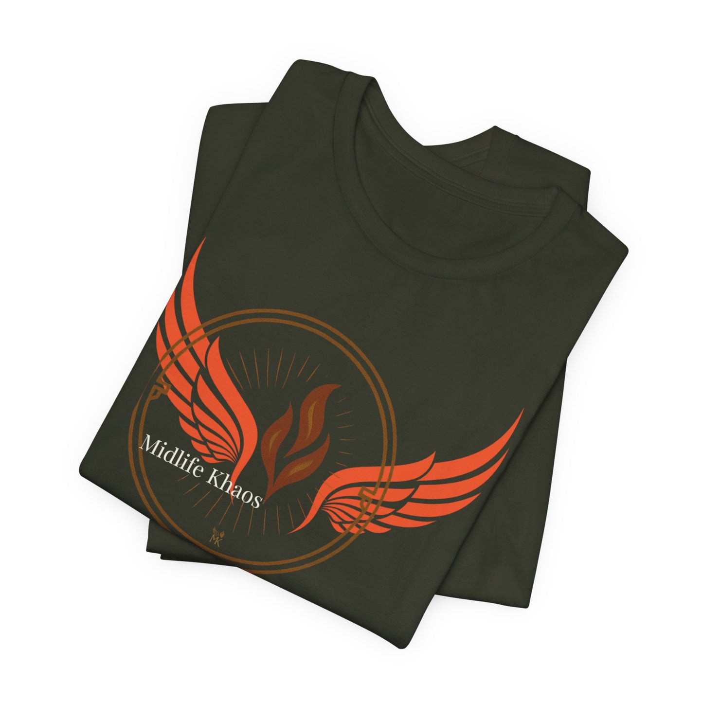 Midlife Khaos Winged Flame Tee, Unisex Short Sleeve Shirt, Casual Wear