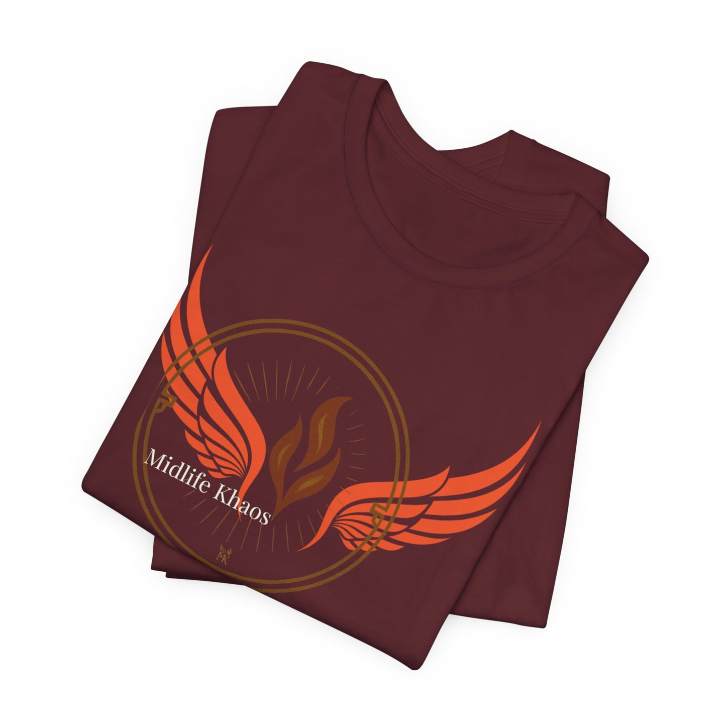 Midlife Khaos Winged Flame Tee, Unisex Short Sleeve Shirt, Casual Wear