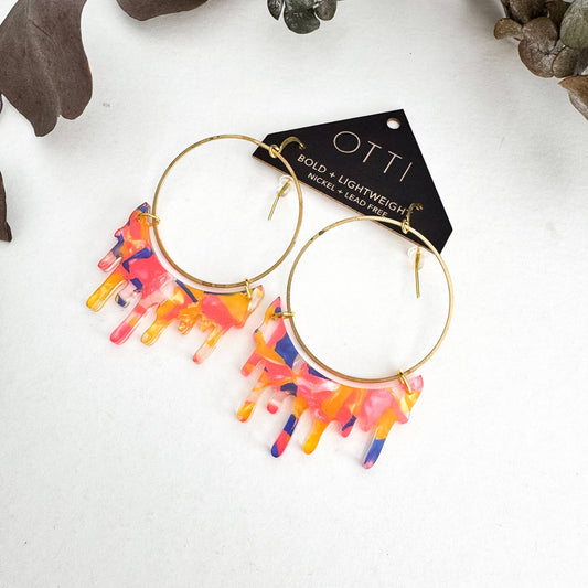 Dripping "Slime" Hoop Earrings: Limited SPRING Patterns