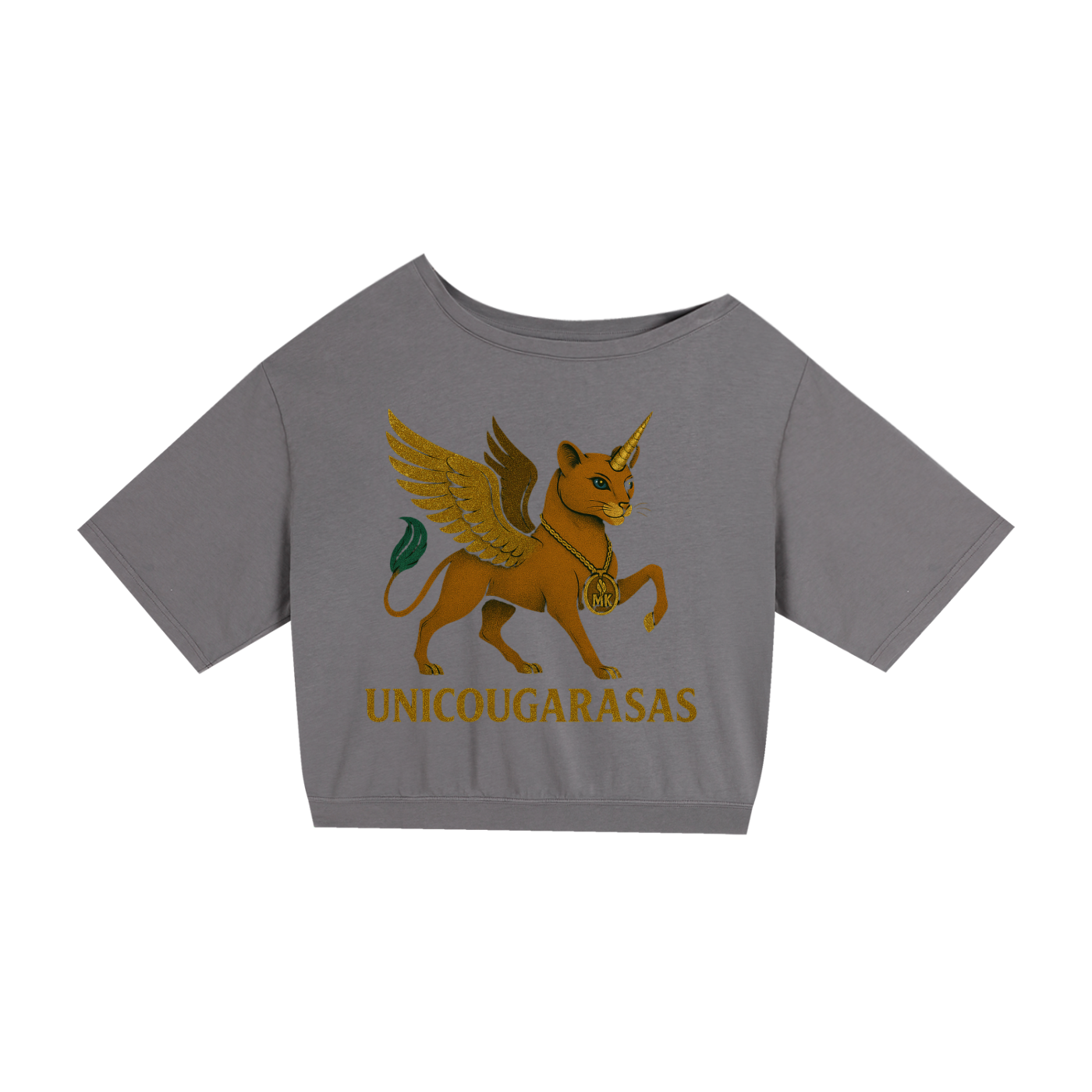 Unicougarasas Asymmetric Shoulder Oversized Cotton T-Shirt