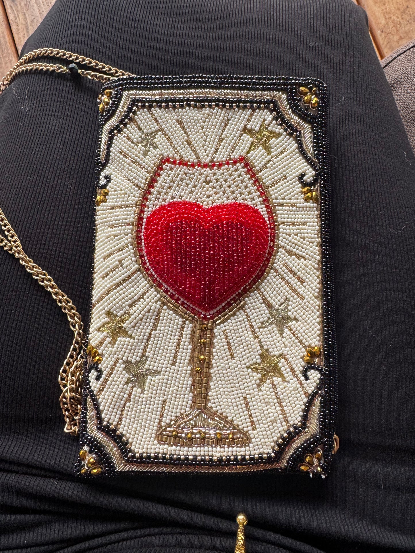 Mary Frances Beaded Phone Bag