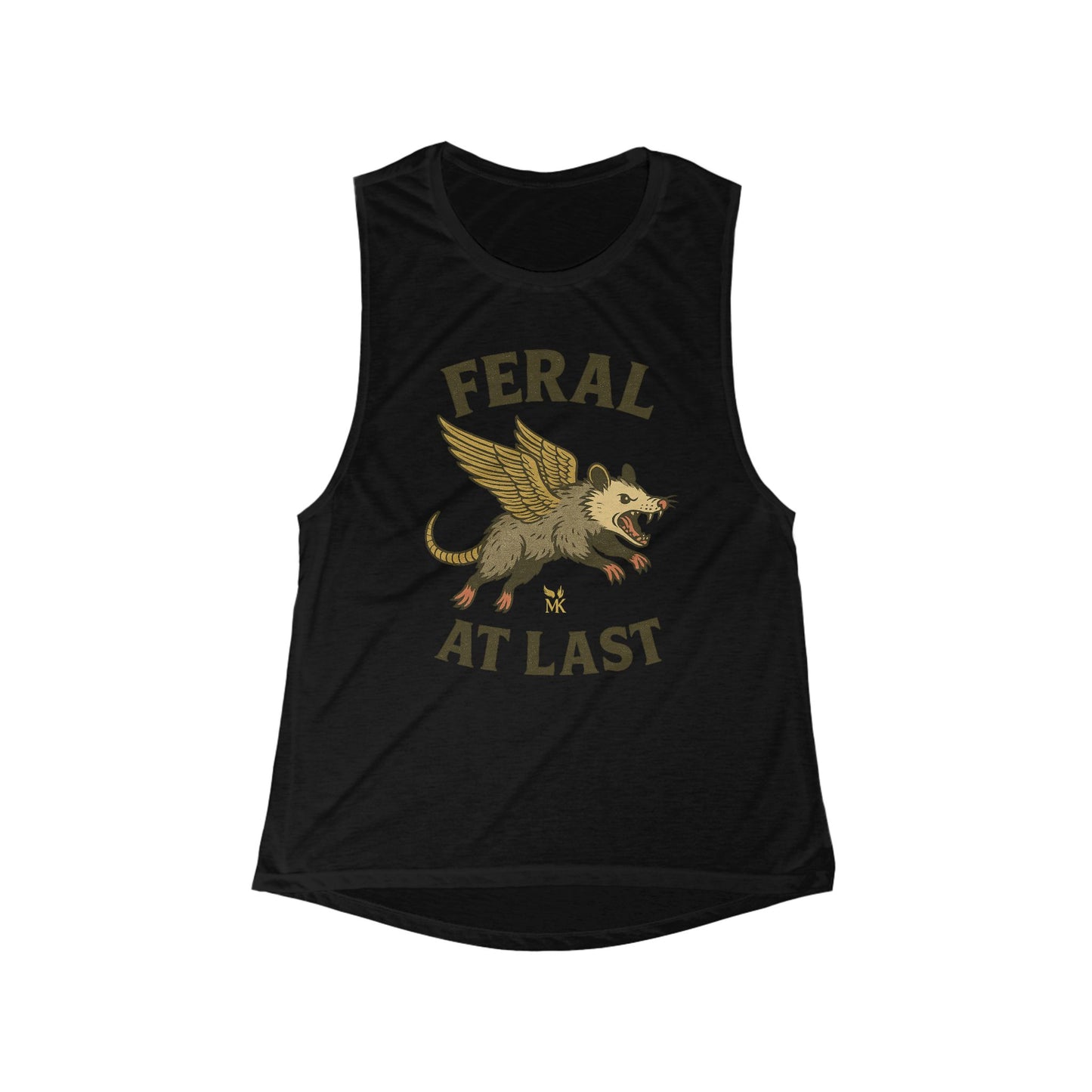 Feral at Last Women's Flowy Muscle Tank, Cute Summer Top, Animal Lover Gift, Casual Wear, Festival Outfit