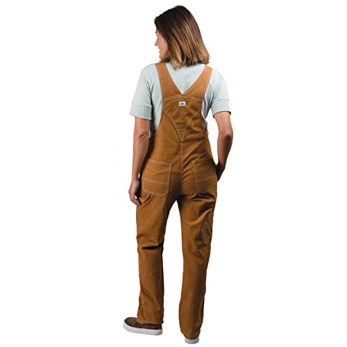 Liberty Womens Washed Duck Bib Overalls, Brown Duck, Medium