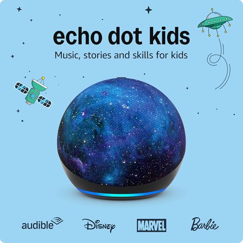Amazon Echo Dot Kids (newest model) - Designed for kids, with Alexa+ Early Access, parental controls, Includes 1 Year of Amazon Kids+, Stardust