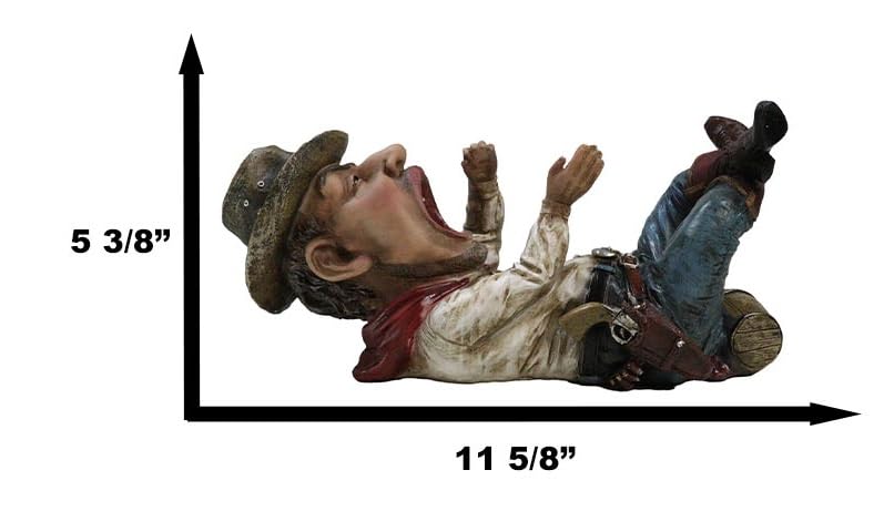Ebros Gift Wild West Country Cowboy Sheriff with Pistol and Hat Western Wine Bottle Holder Caddy Figurine Decorative Sculpture of Cowboys Rustic Accent