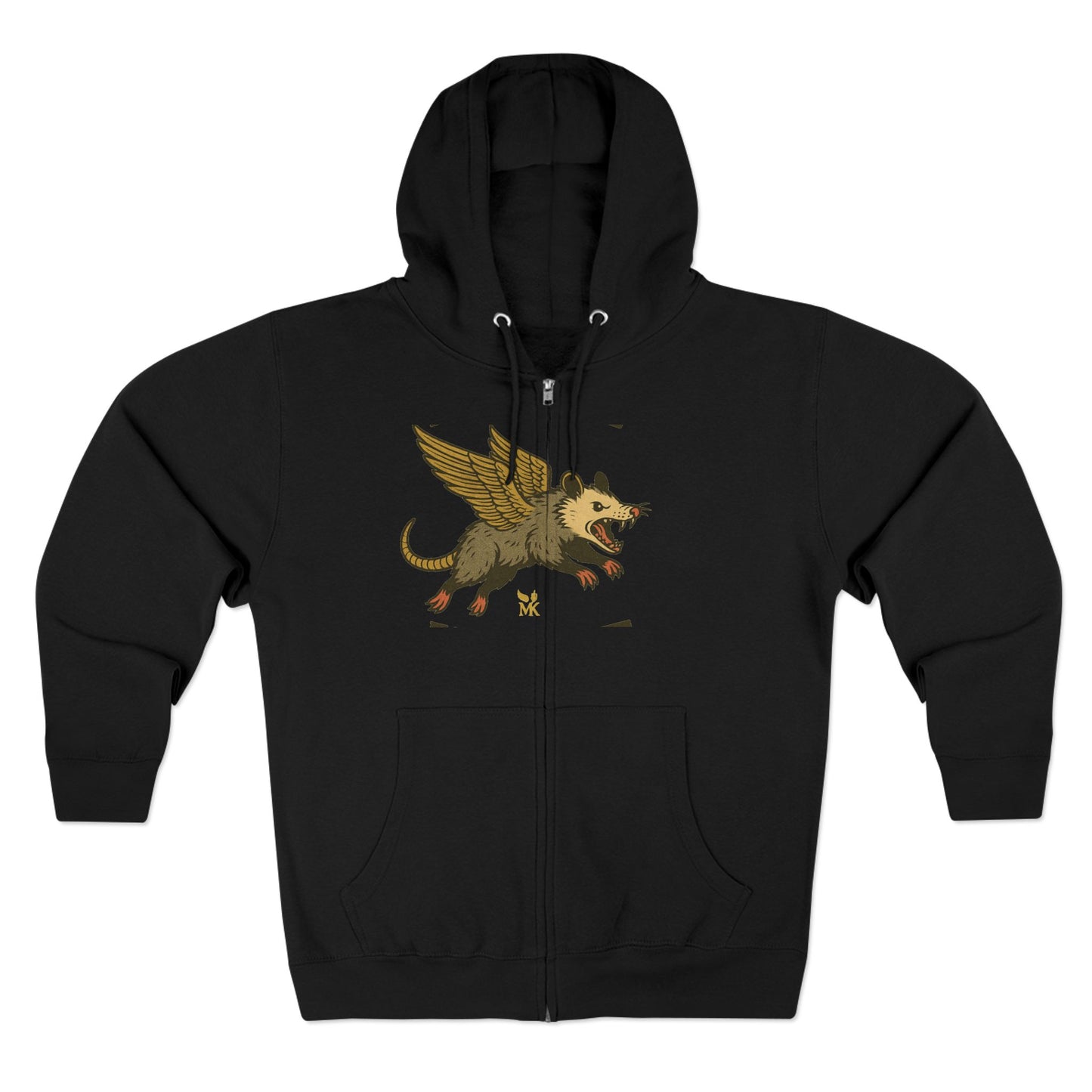 Feral Opossum Mythical Creature Unisex Zip Hoodie,