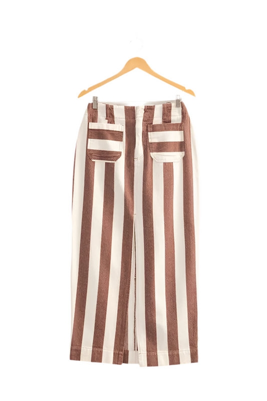 Striped Pocket Detail Maxi Skirt