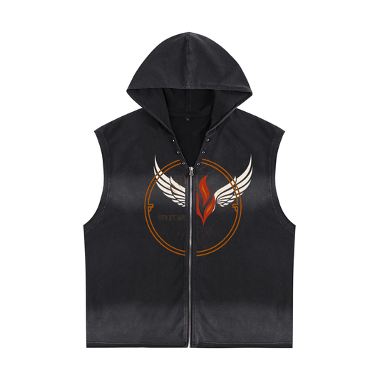 Femminasty Vintage Washed Zip-Up Hooded Tank Top