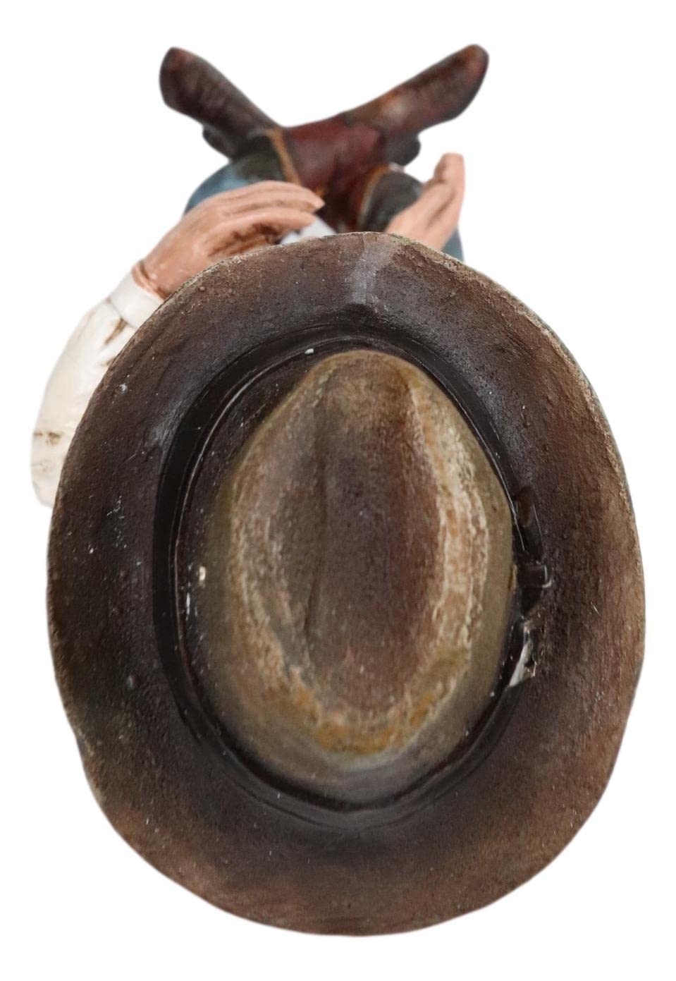 Ebros Gift Wild West Country Cowboy Sheriff with Pistol and Hat Western Wine Bottle Holder Caddy Figurine Decorative Sculpture of Cowboys Rustic Accent