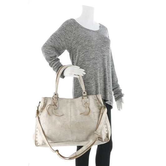 Bed:Stu Rockaway Satchel White-Distressed