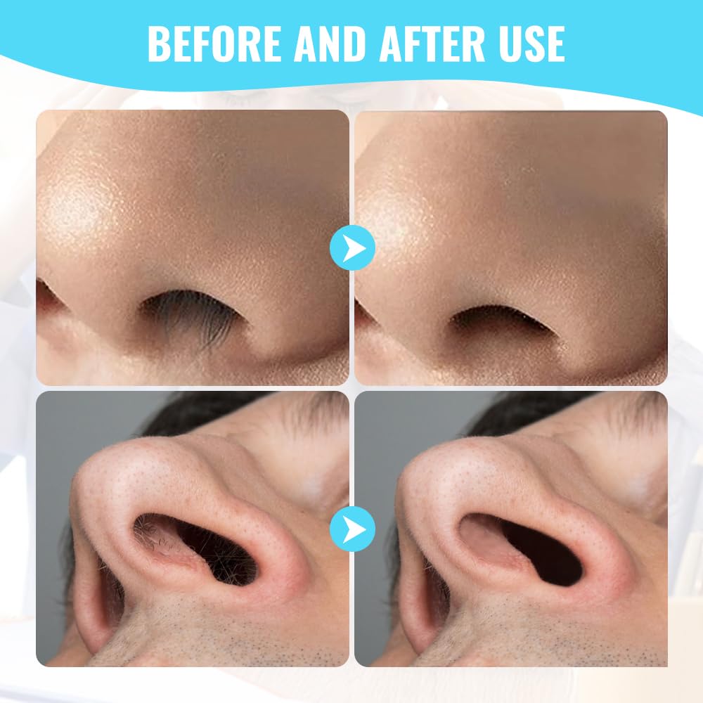 Upgrade 2 in 1 Nasal Hair Cutter, Nasal Hair Trimmer for Women Men, Portable Manual 360° Rotating Nose Hair Trimmer with Ear Digger for Men Women (Cream, 3 Pcs)