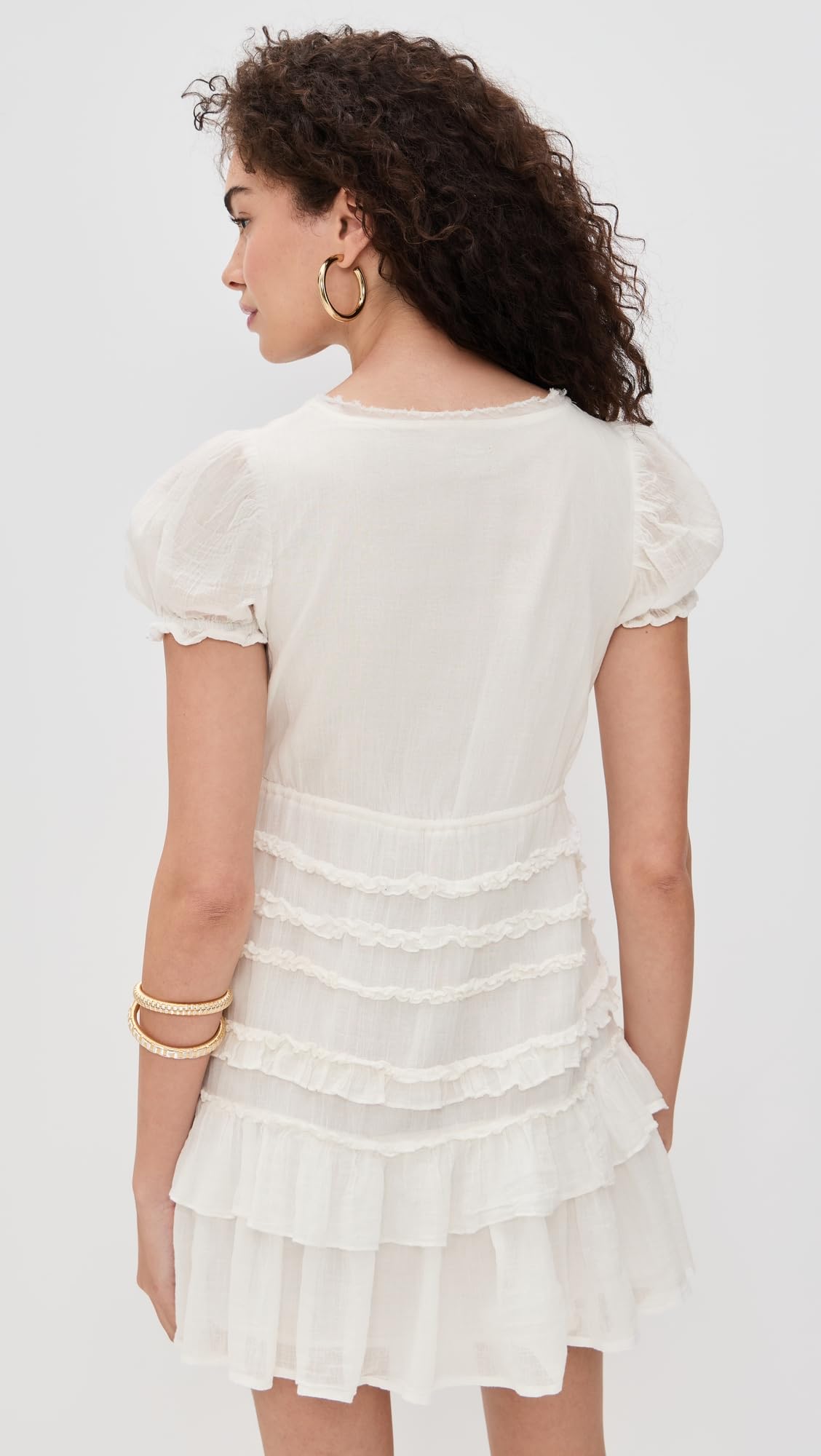 Free People Women's Darcy Mini Dress, Ivory, Off White, M