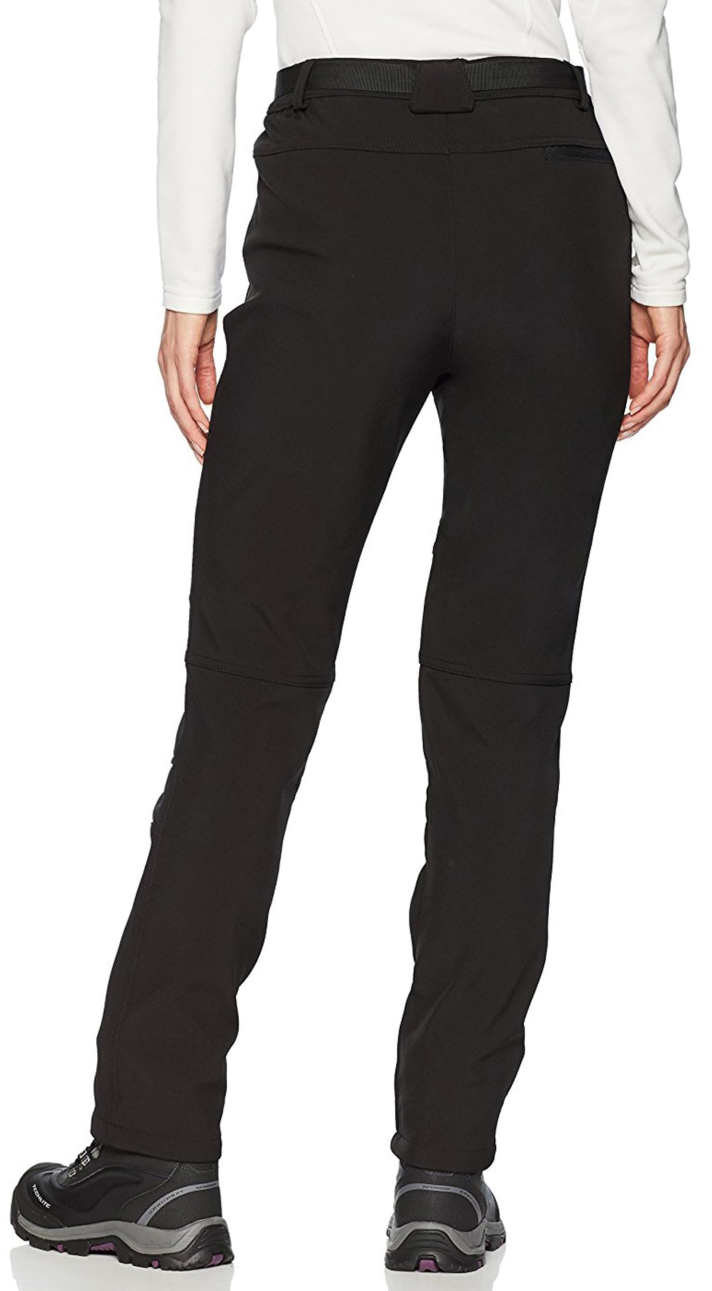 BenBoy Women's Outdoor Waterproof Windproof Fleece Slim Cargo Snow Ski Hiking Pants,Black Medium