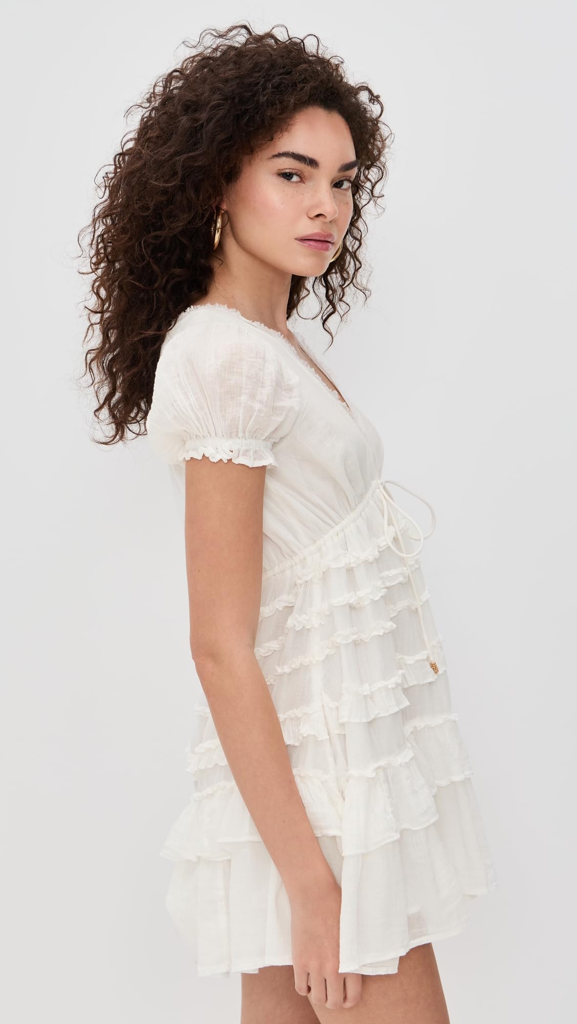 Free People Women's Darcy Mini Dress, Ivory, Off White, M