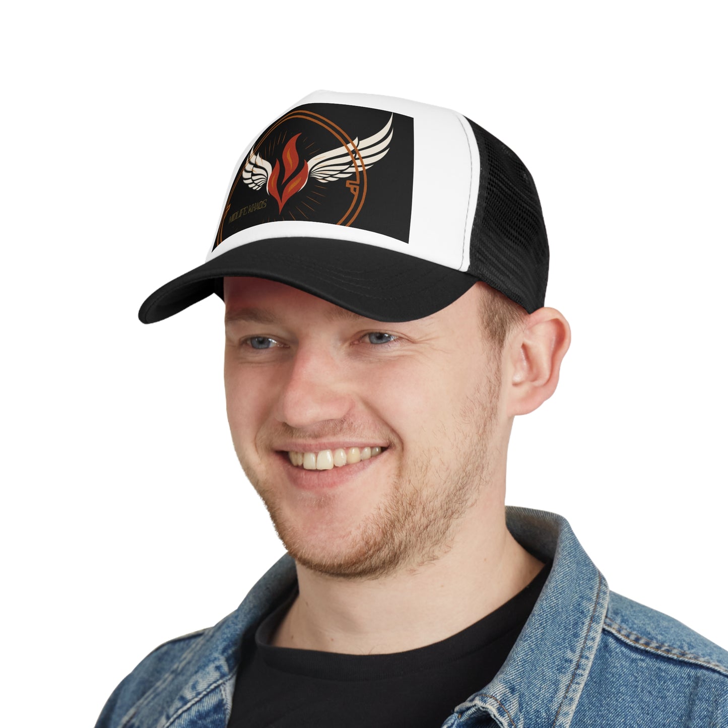 Midlife Wing Mesh Cap with Winged Flame Design