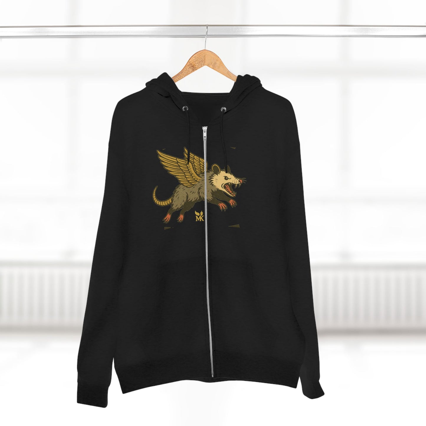 Feral Opossum Mythical Creature Unisex Zip Hoodie,