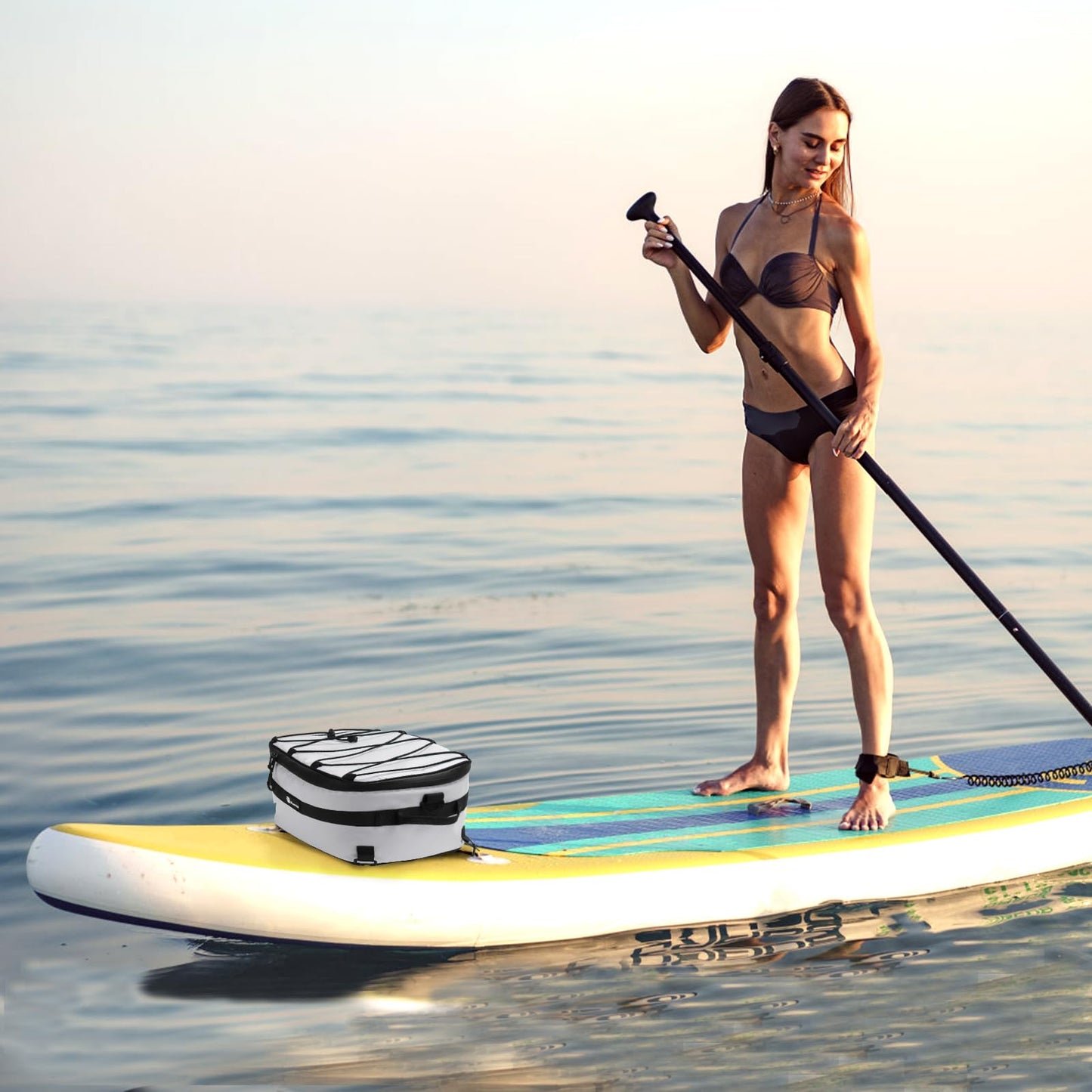 FunVZU Paddle Board Cooler - Waterproof SUP Cooler Bag for Stand Up Paddle Board and Kayak - Leakproof Inflatable Cooler for SUP Accessories - Essential Paddleboard Accessory for Water Storage