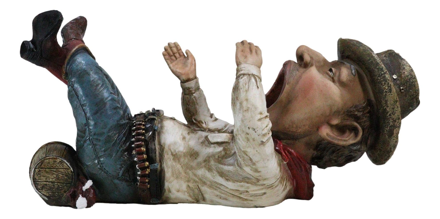 Ebros Gift Wild West Country Cowboy Sheriff with Pistol and Hat Western Wine Bottle Holder Caddy Figurine Decorative Sculpture of Cowboys Rustic Accent