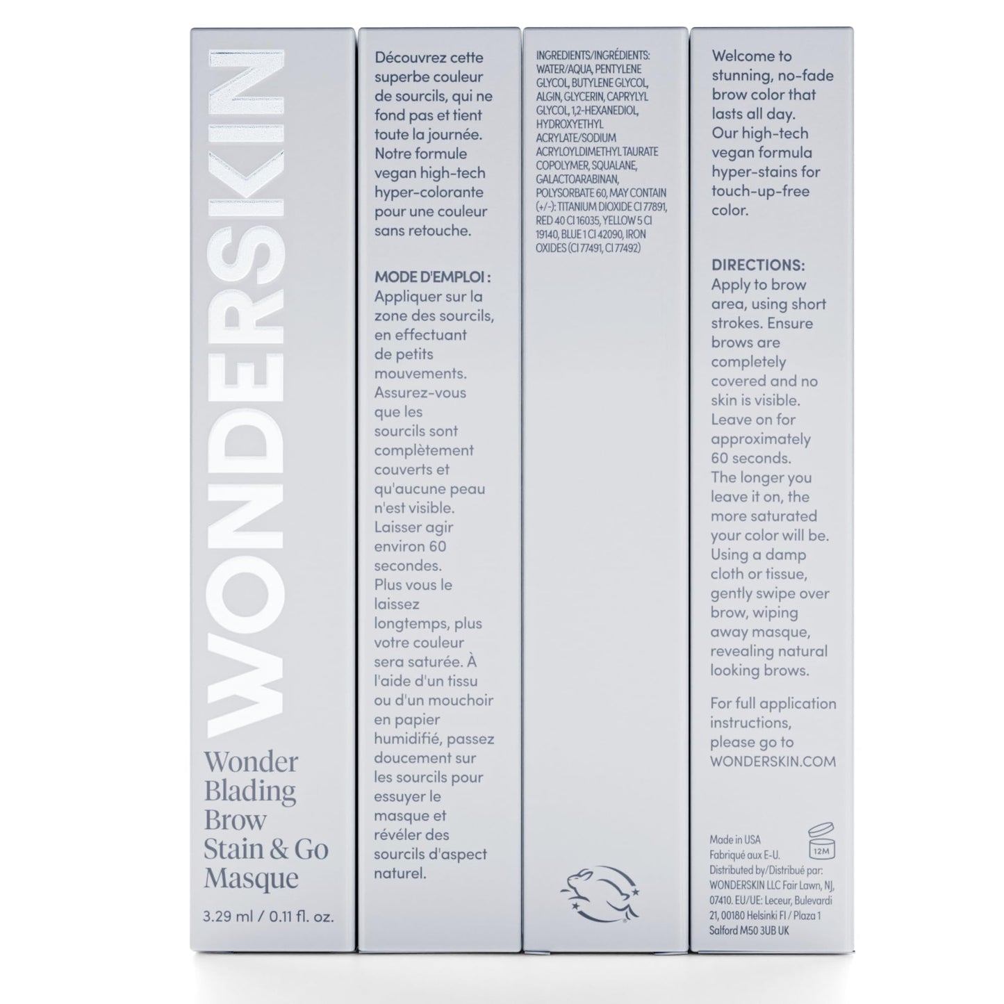 Wonderskin Wonder Blading Brow Stain & Go Masque - Long Lasting Eye Brow Tint, Transfer Proof and Smudge Proof Eyebrow Tint Stain (Dark Brunette)