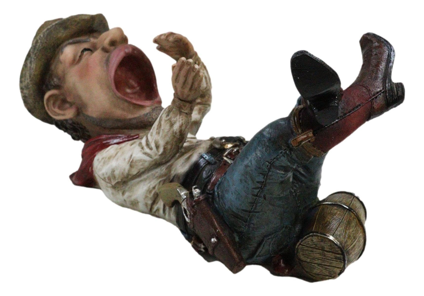 Ebros Gift Wild West Country Cowboy Sheriff with Pistol and Hat Western Wine Bottle Holder Caddy Figurine Decorative Sculpture of Cowboys Rustic Accent