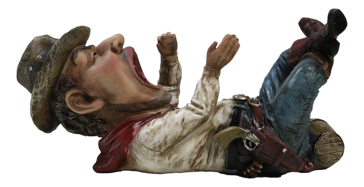 Ebros Gift Wild West Country Cowboy Sheriff with Pistol and Hat Western Wine Bottle Holder Caddy Figurine Decorative Sculpture of Cowboys Rustic Accent