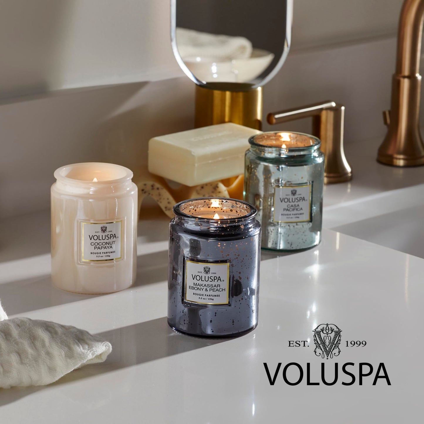Voluspa BlackBerry Rose Oud, Classic Candle Jar, 6.5 oz, 40 Hour Burn Time, Coconut Wax for Clean Burning, Handcrafted in The USA