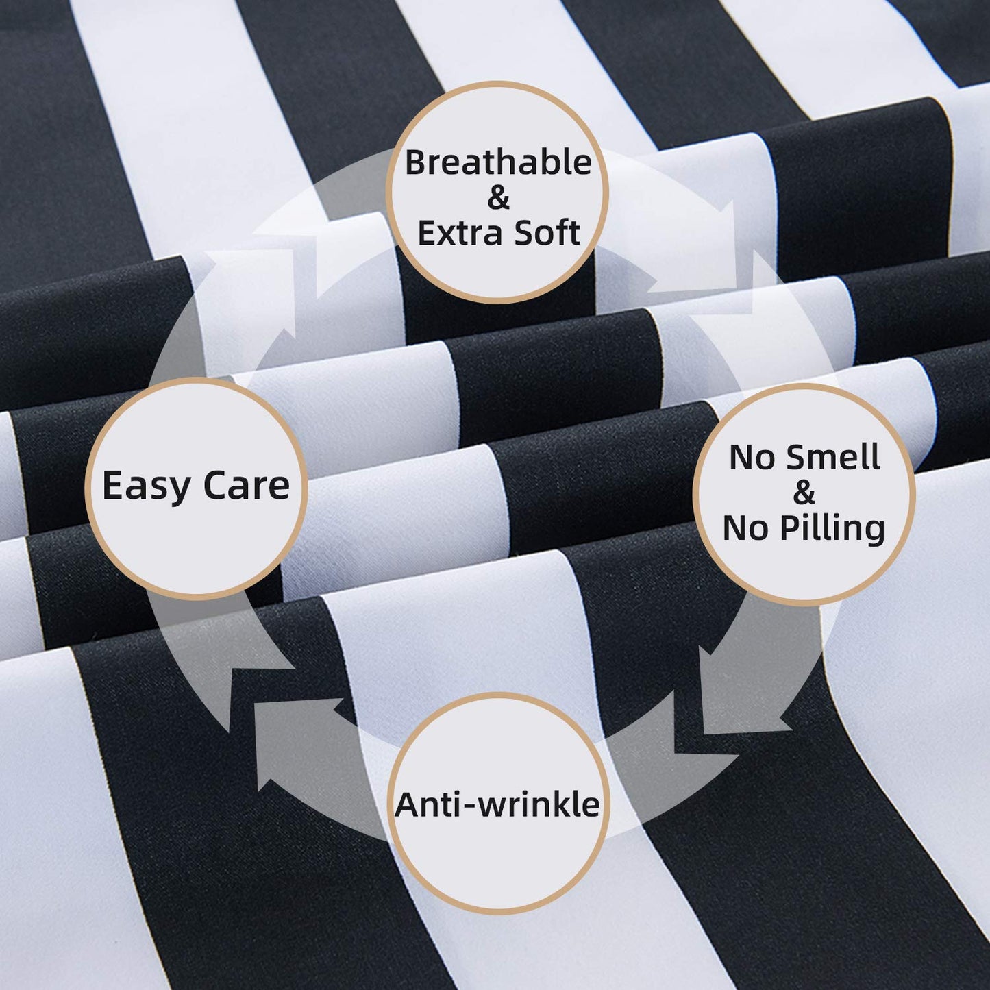 Best Season Queen Size Stripe Sheet Set-4 Piece Super Soft Microfiber Bedding-Deep Pocket, Stain, Fade & Wrinkle Resistant(Black&White)