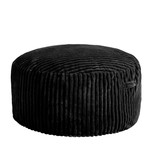 Hobestluk Bean Bag Chair Convertible Beanbag Chairs for Adults, 3 in 1 Bean Bags with Stripe Cover, Adult Bean Bag Chair for Living Room, Bedroom (Black, Twin)