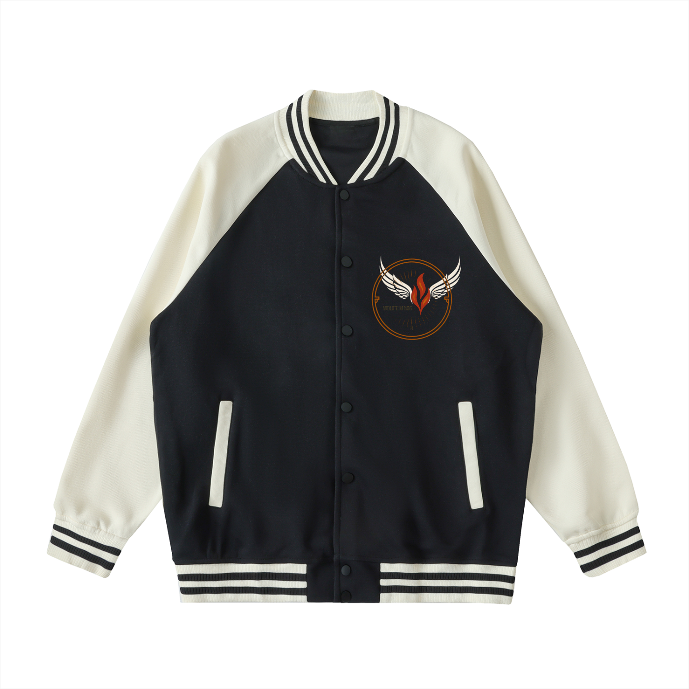 Fierce Two Tone Raglan Sleeve Varsity Jacket