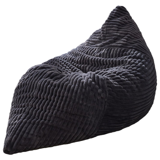 Hobestluk 3 in 1 Bean Bag Chair Giant Bean Bag Chairs Convertible Bean Bag Floor Cushion with Machine Washable Cover, Beanbag Chairs for Adult (Dark Grey)