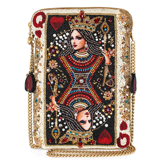 Mary Frances The Queen Beaded Mini Crossbody Bag Novelty Evening Clutch Purse, Multicolor