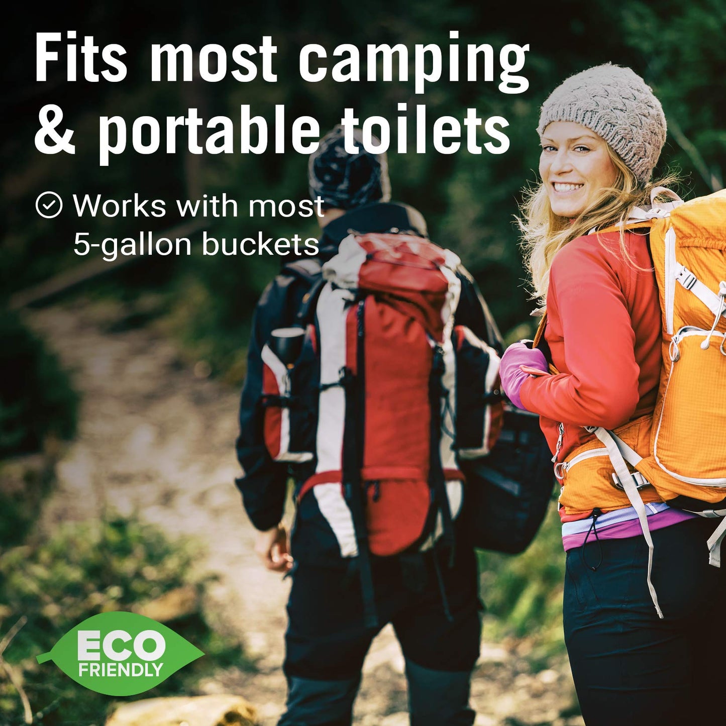 45 Portable Toilet Bags, Biodegradable 8 Gallon for 5 Gallon Buckets Human Waste Bags for Camping, Boating, Car & Compost, Fits Bucket Seat, Outdoor Use
