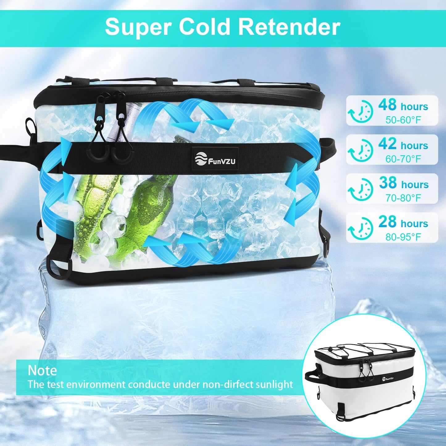 FunVZU Paddle Board Cooler - Waterproof SUP Cooler Bag for Stand Up Paddle Board and Kayak - Leakproof Inflatable Cooler for SUP Accessories - Essential Paddleboard Accessory for Water Storage