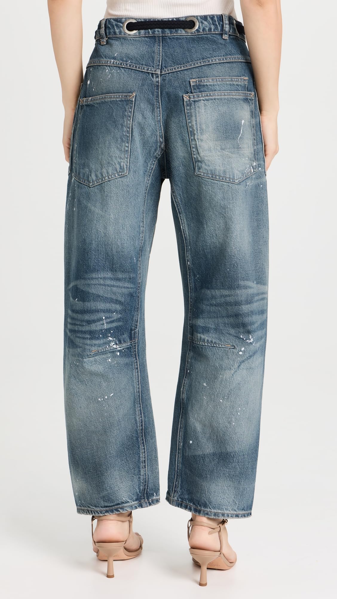 Free People Women's Moxie Low Slung Pull-On Barrel, Timeless Blue