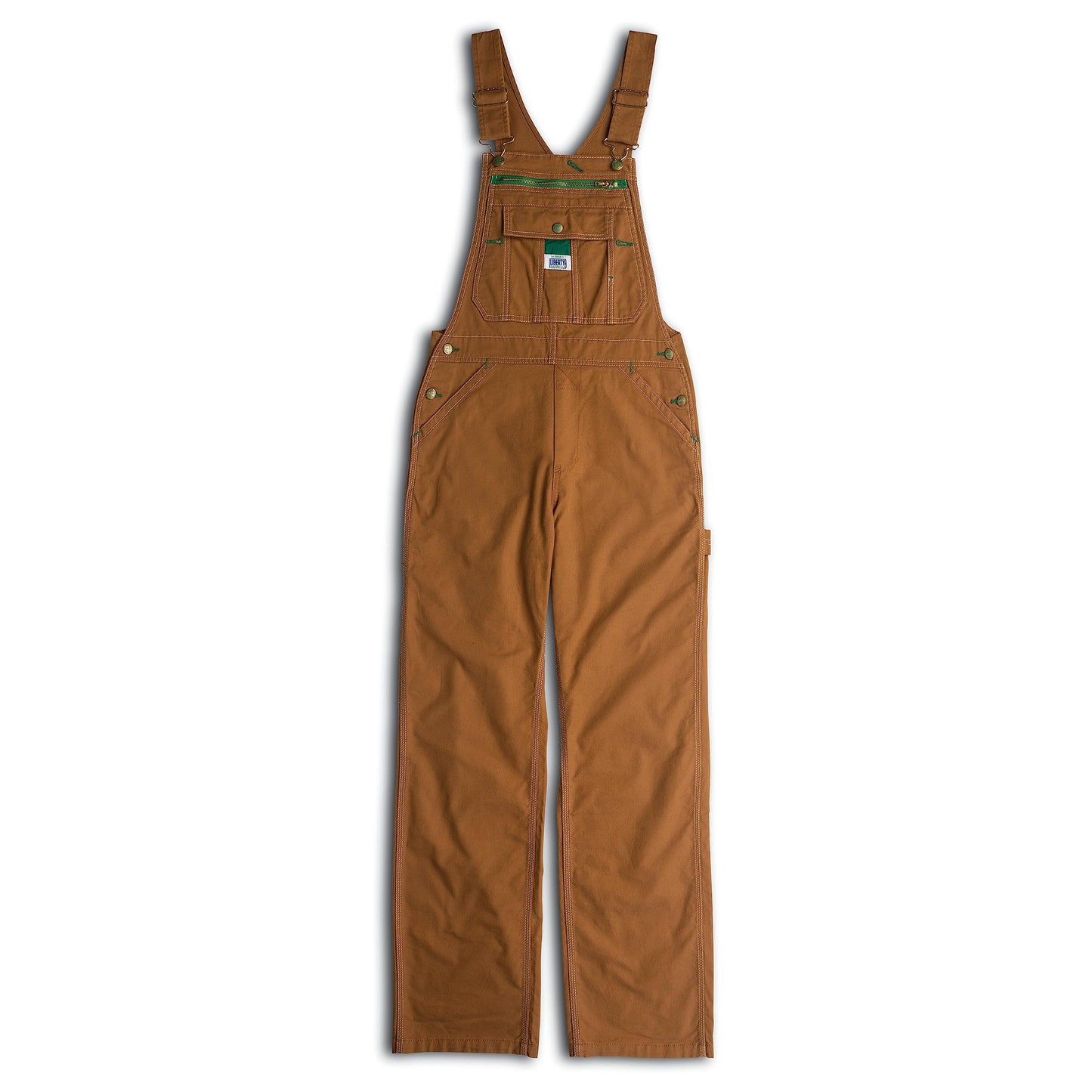 Liberty Womens Washed Duck Bib Overalls, Brown Duck, Medium
