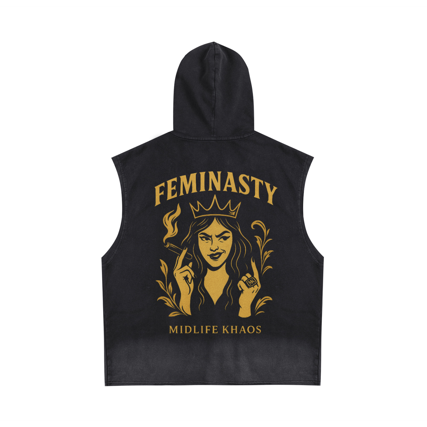 Femminasty Vintage Washed Zip-Up Hooded Tank Top