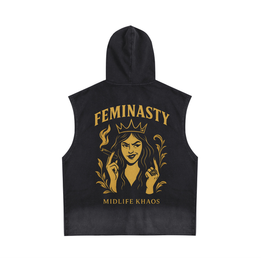 Femminasty Vintage Washed Zip-Up Hooded Tank Top