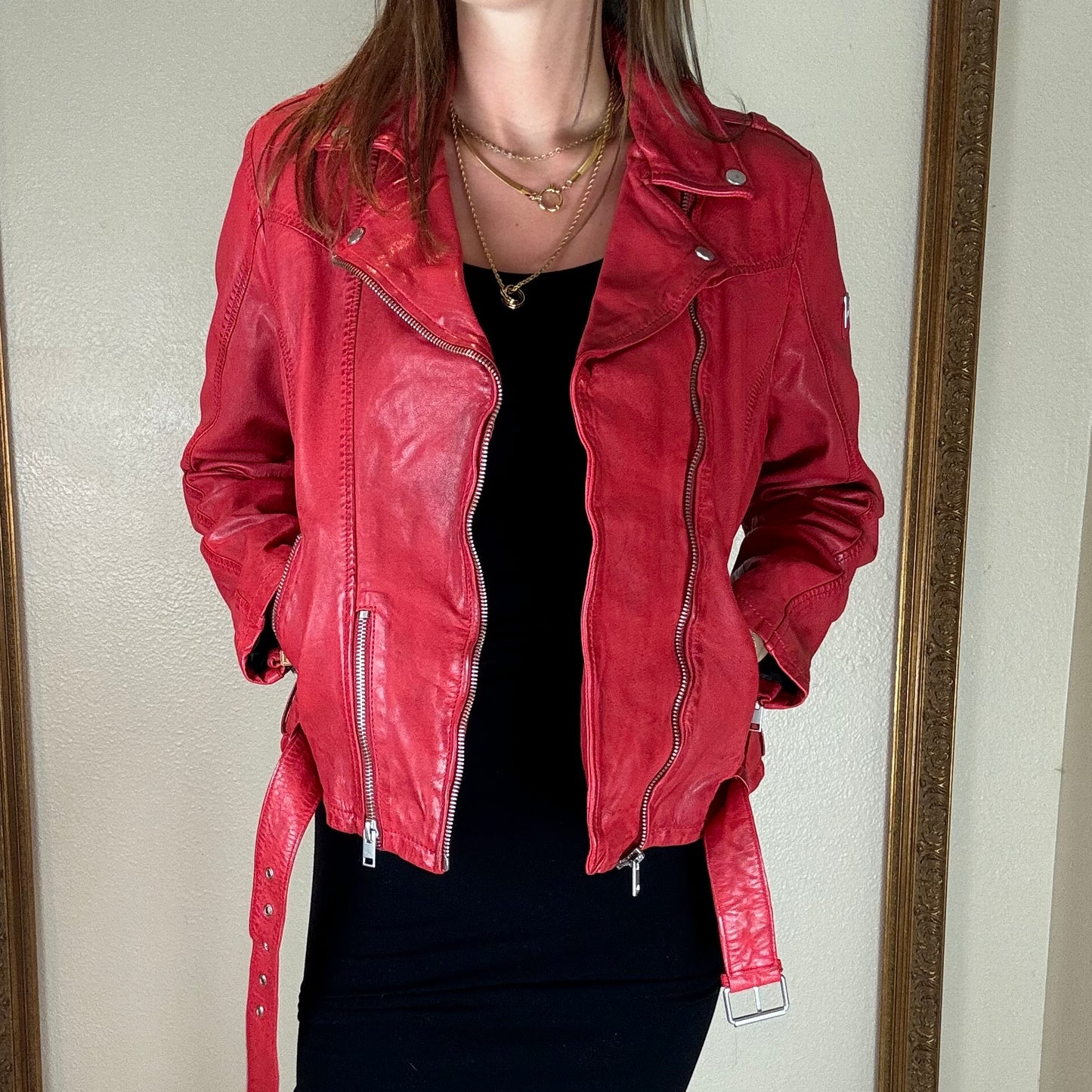 Mauritius Red Leather Jacket