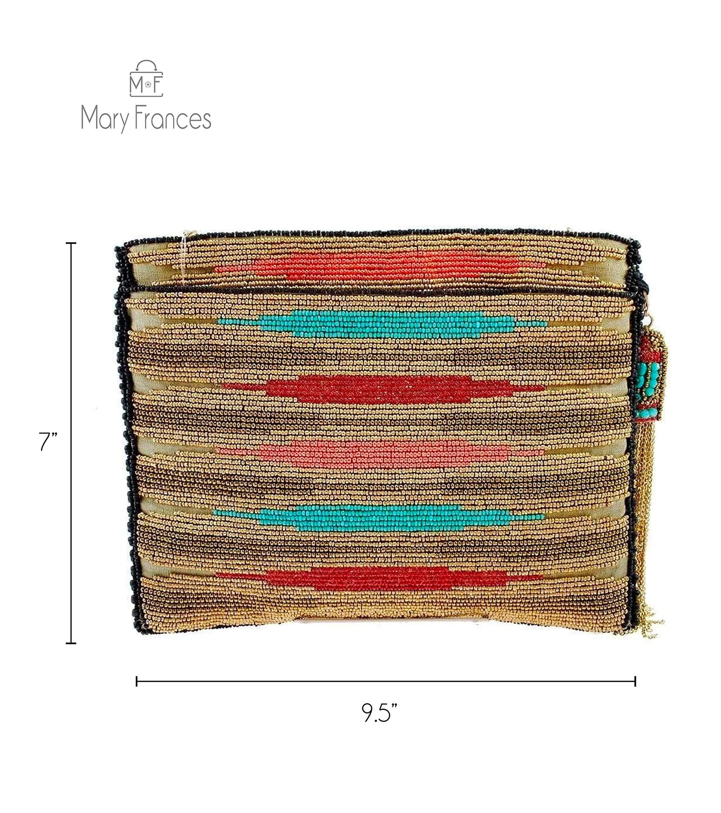Mary Frances Frida Beaded Handbag Artist-Inspired Floral Crown Crossbody Clutch Bag, Multicolor