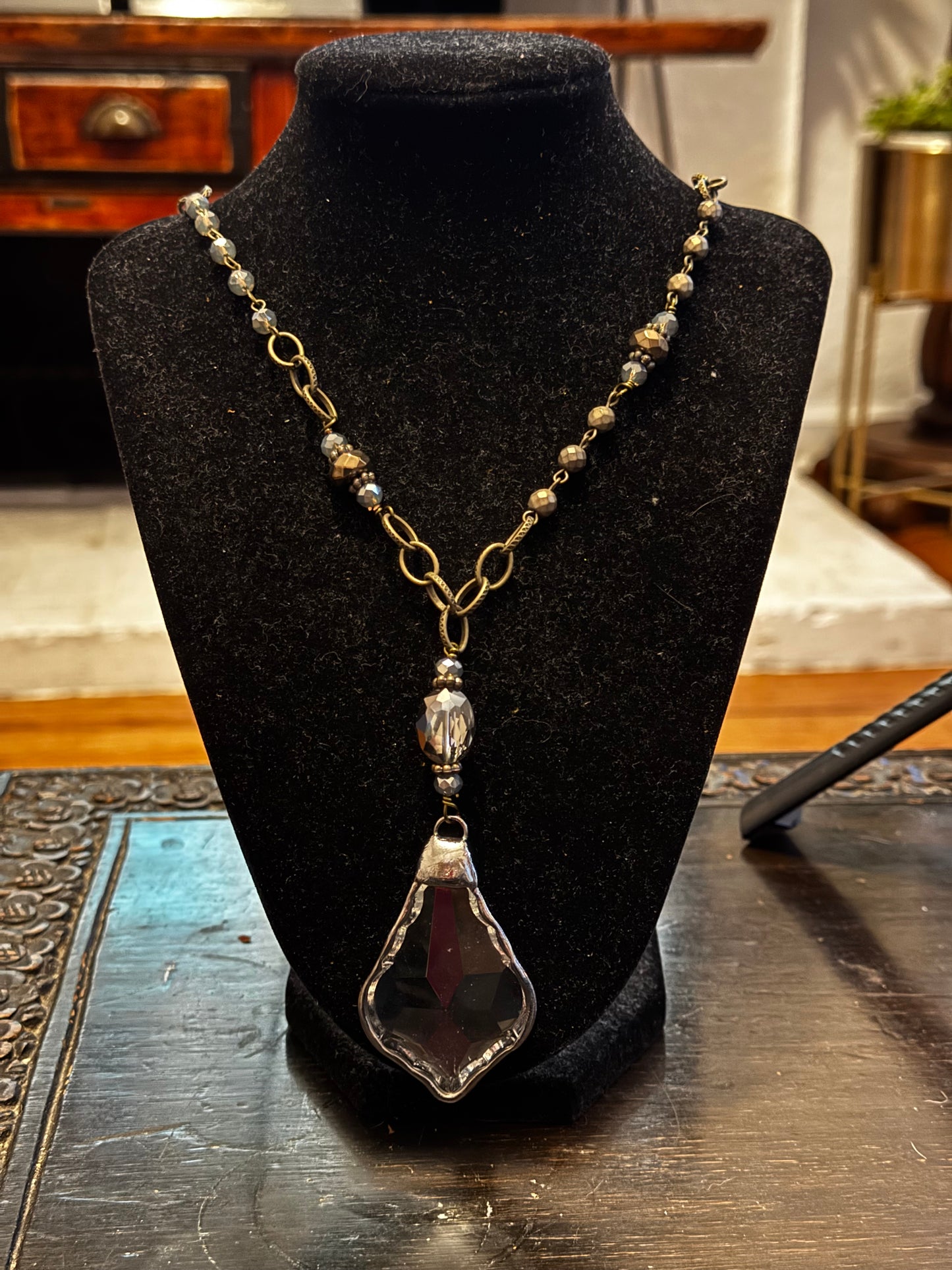 Vintage Chandelier Glass Necklace
