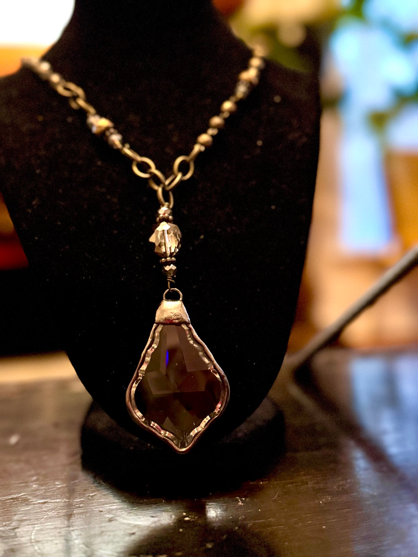 Vintage Chandelier Glass Necklace