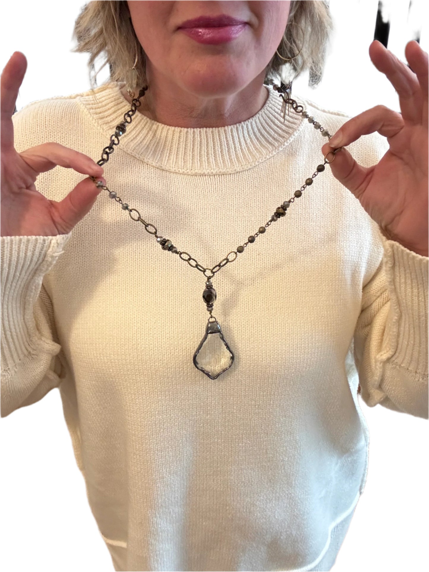 Vintage Chandelier Glass Necklace