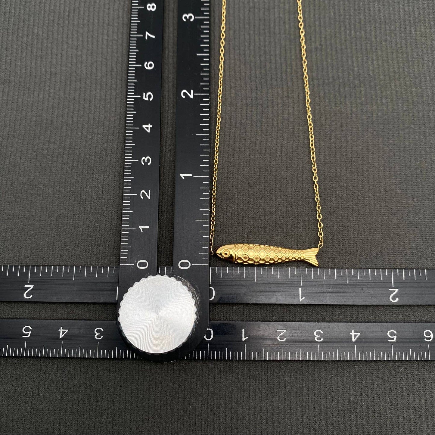Fish Charm 18K Gold Plated Stainless Steel Necklace - FGS