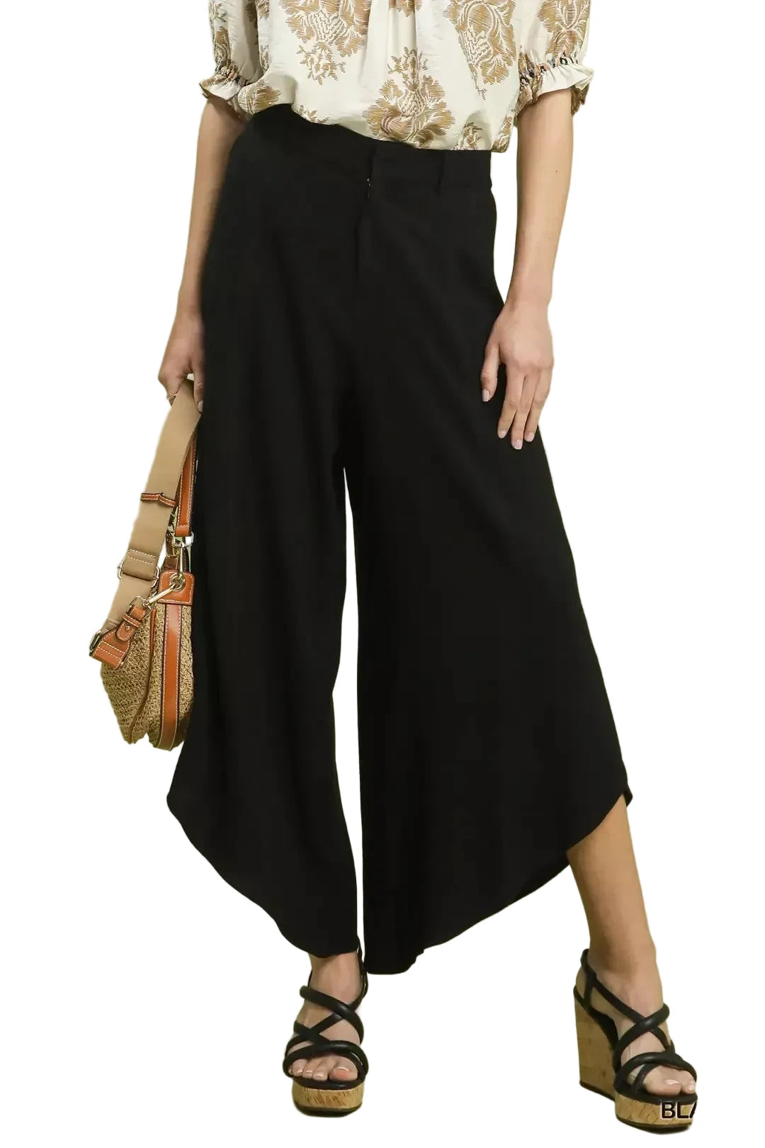 Umgee Flowy Asymmetrical Hem Wide Leg Pants – Gatsby Gorgeous