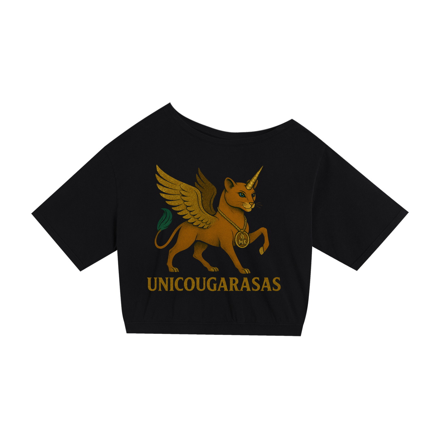 Unicougarasas Asymmetric Shoulder Oversized Cotton T-Shirt