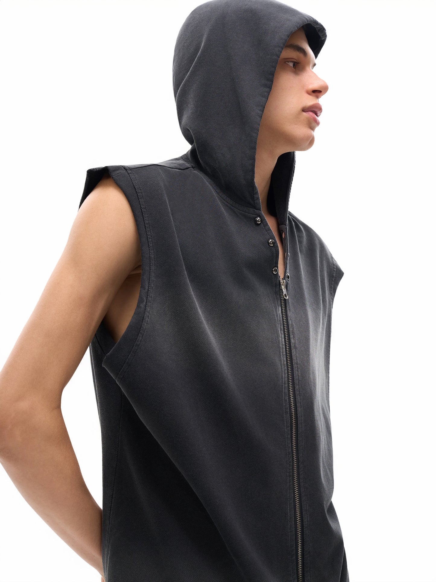Femminasty Vintage Washed Zip-Up Hooded Tank Top