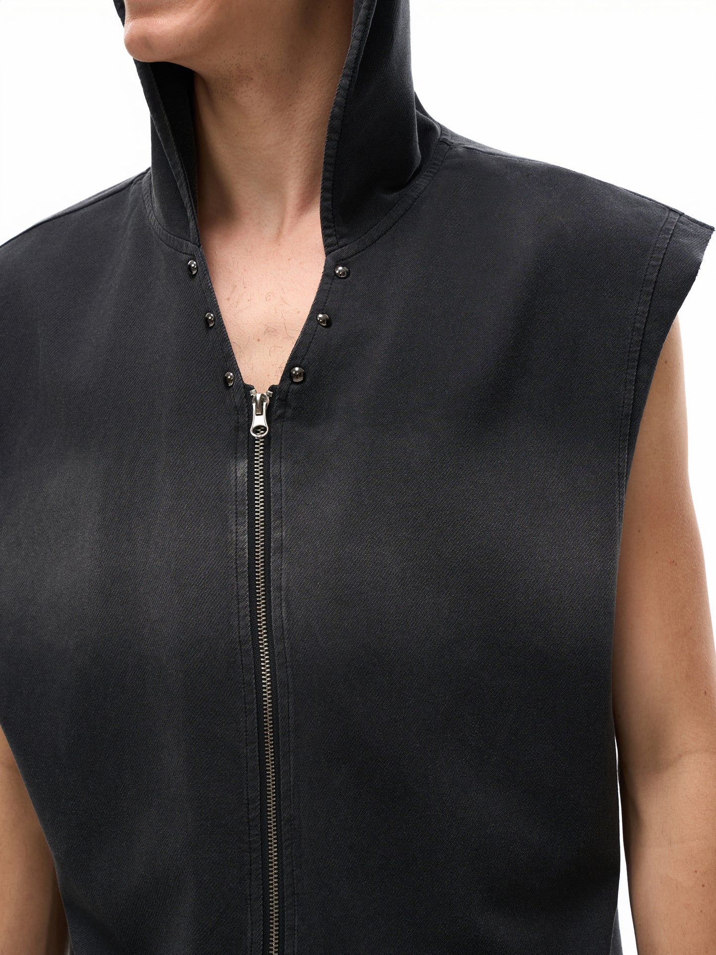 Femminasty Vintage Washed Zip-Up Hooded Tank Top