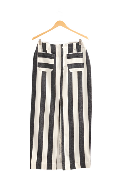 Striped Pocket Detail Maxi Skirt
