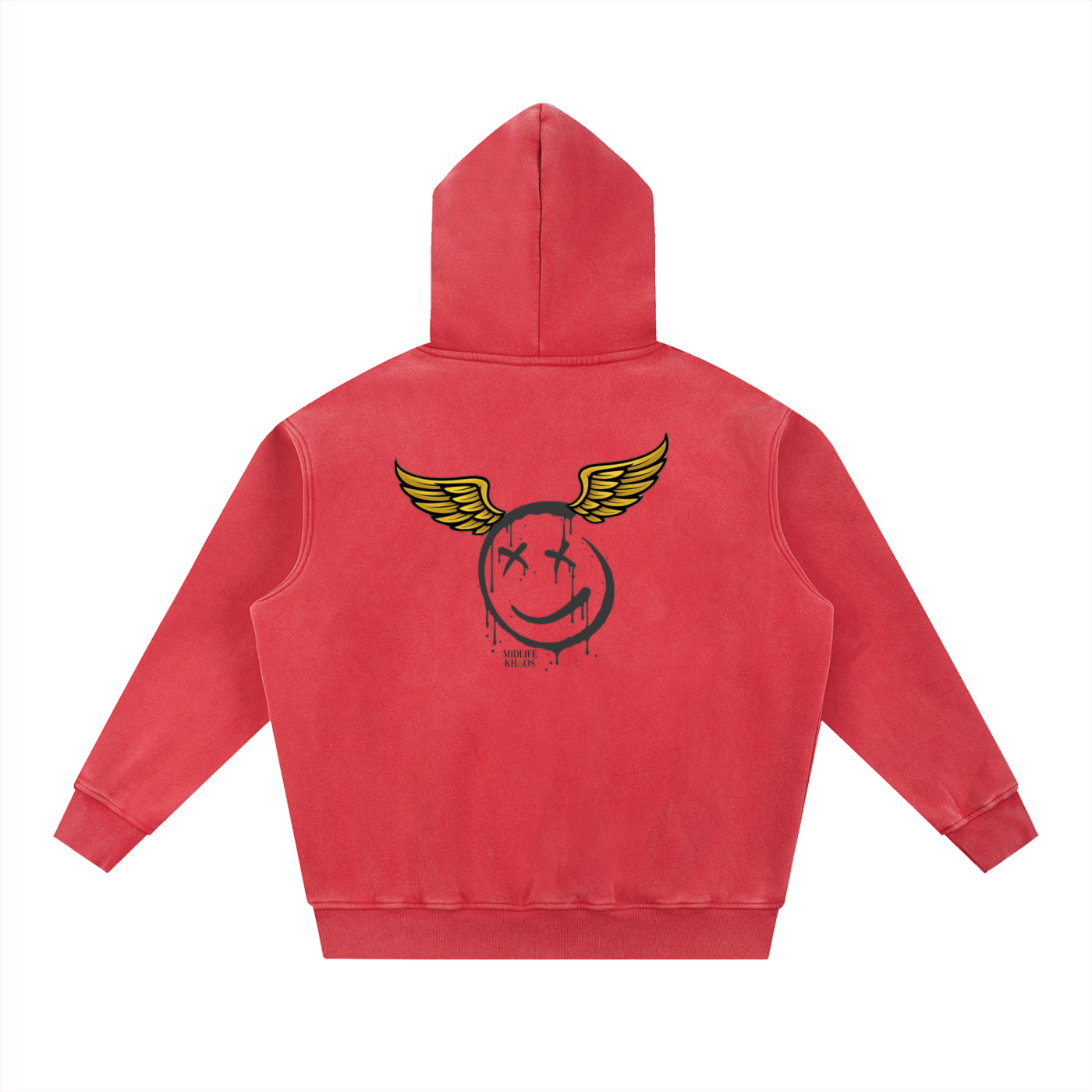 Snow Wash Fleece Oversize Hoodie Anatomical Heart