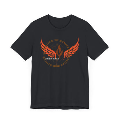 Midlife Khaos Winged Flame Tee, Unisex Short Sleeve Shirt, Casual Wear